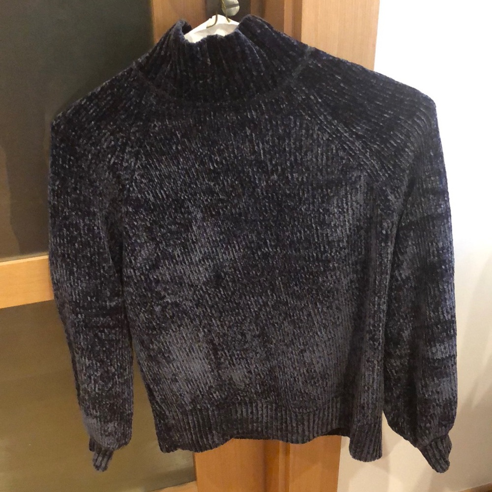 NEW LOFT Chenille Turtleneck Sweater - Midnight Smoke *cut tags off